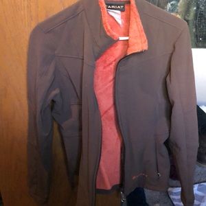 Ariat brown fuzzy on inside jacket